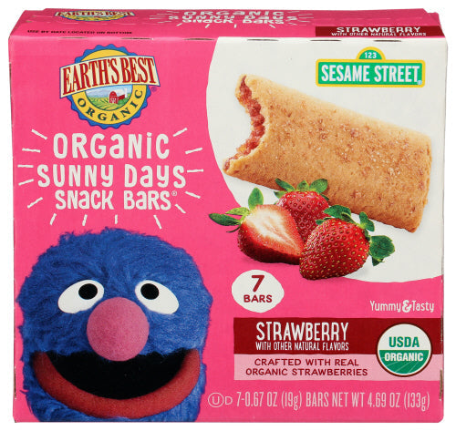 Wholesale Earth's Best Sesame Street Sunny Days Snack Bars Strawberry 4.69oz- Bulk