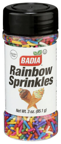 Wholesale Badia Rainbow Sprinkles 3 oz Shaker- Bulk