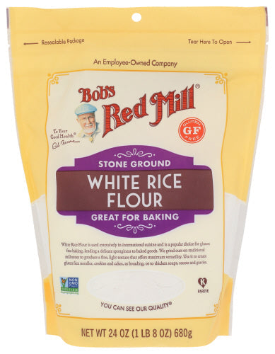 Bob's Red Mill Flour White Rice Stone Ground 24oz 4ct