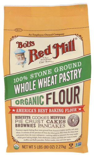 Bob's Red Mill Organic Stone Ground Whole Wheat Pastry Flour 5lb 4ct