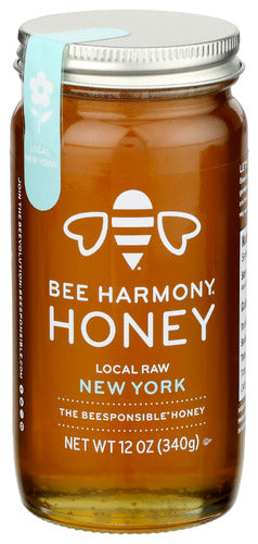 Wholesale Bee Harmony Local Raw New York Honey 12 oz Jar- Bulk