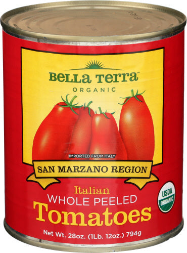 Bella Terra Organic Tomatoes Italian Whole Peeled 28oz 12ct