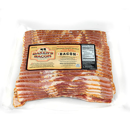 Baker's Bacon 10/12 Dry Cured Double-Smoked Bacon 15lb