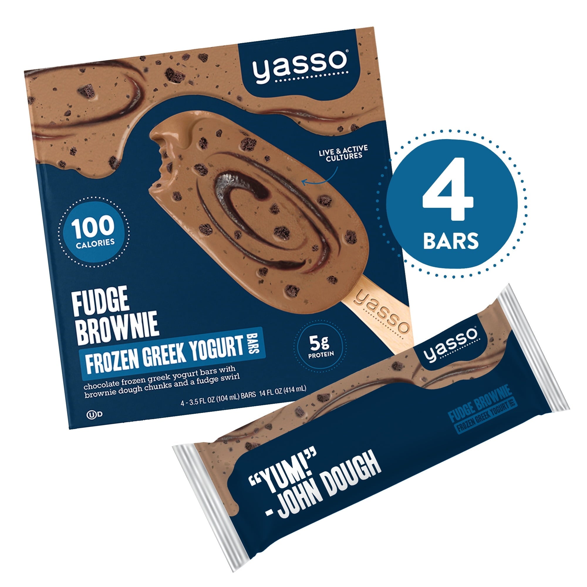 Yasso Fudge Brownie Frozen Greek Yogurt Bars 3.5 Oz
