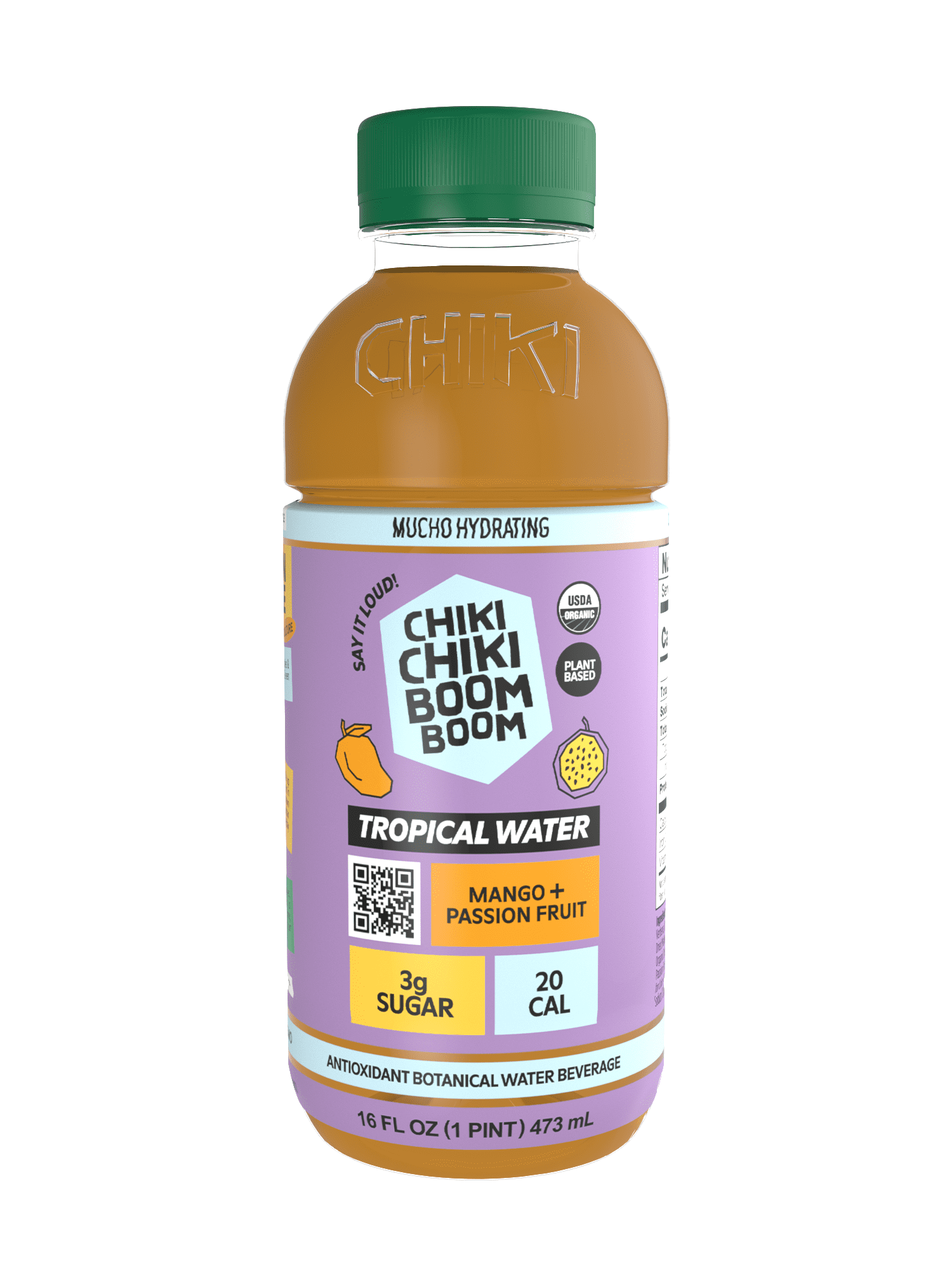 Chiki Chiki Boom Boom Mango & Passion Fruit Tropical Water 16 Fl Oz Bottle