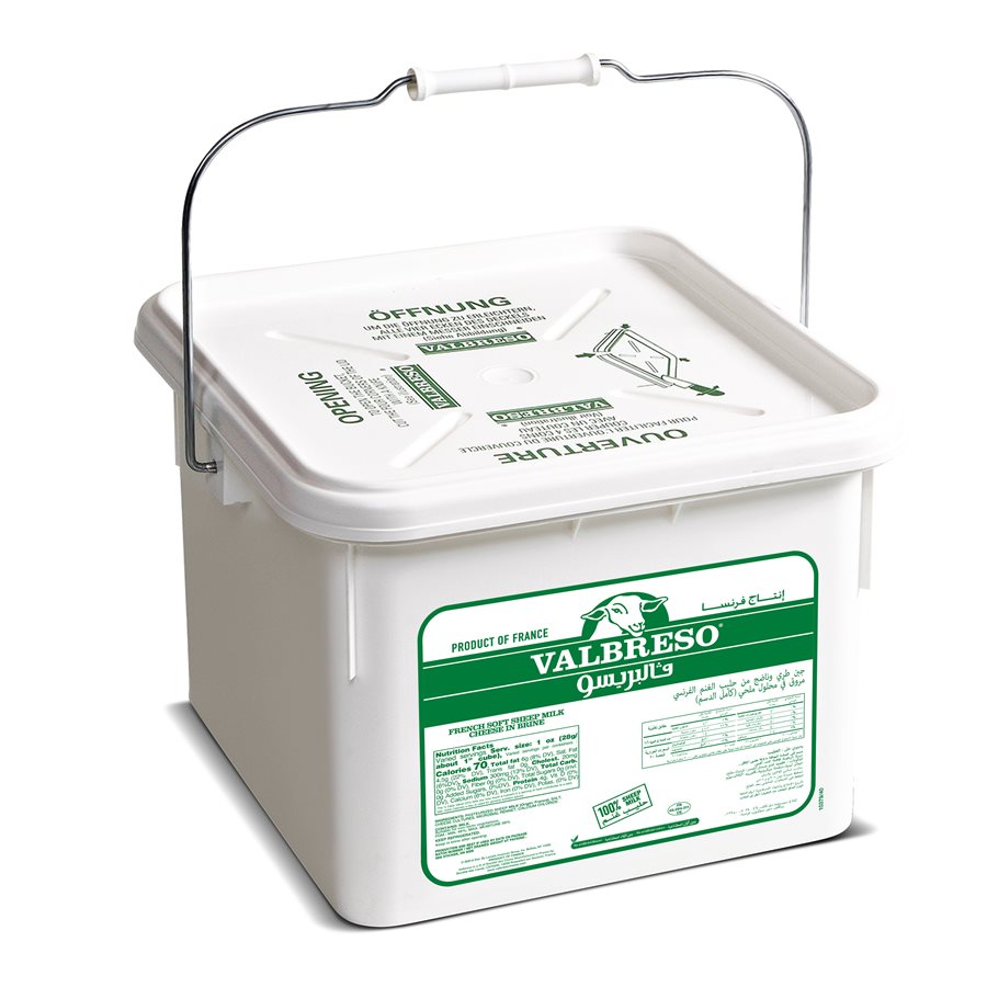 Wholesale Valbreso French Sheep Milk Cheese 8Kg Pail- Bulk