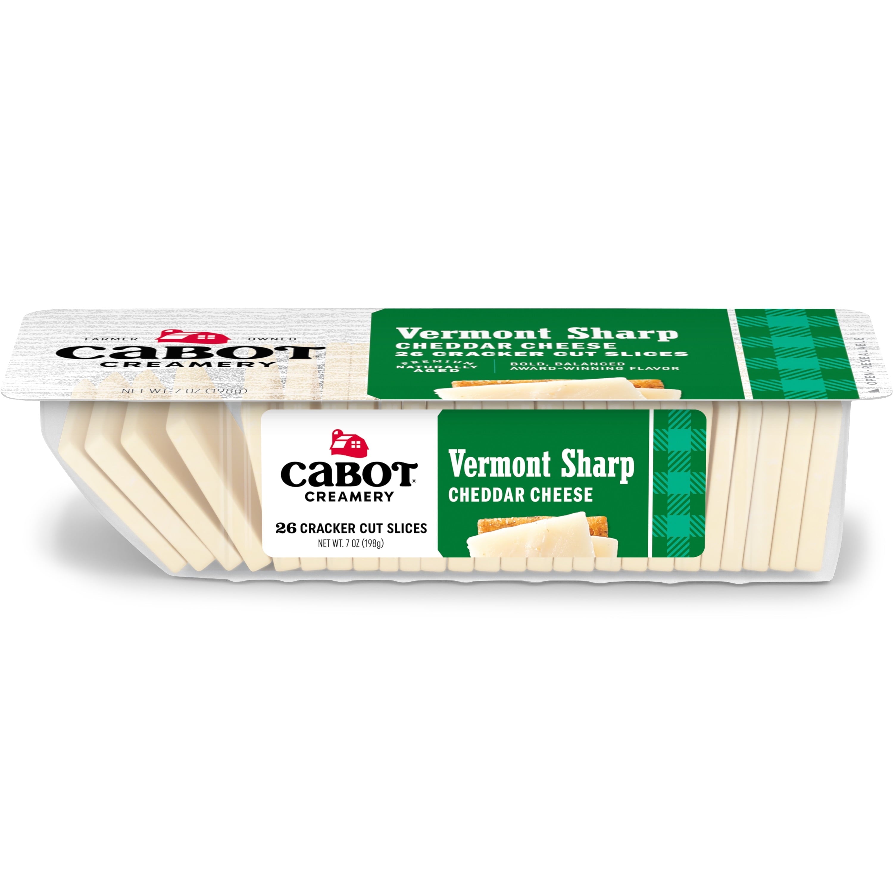 Cabot Cheese Vermont Sharp White Cheddar Cheese Slices 7 oz Pack