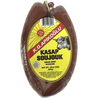Apikoglu Kasap Halal Soujouk 1Lb Vac Pack