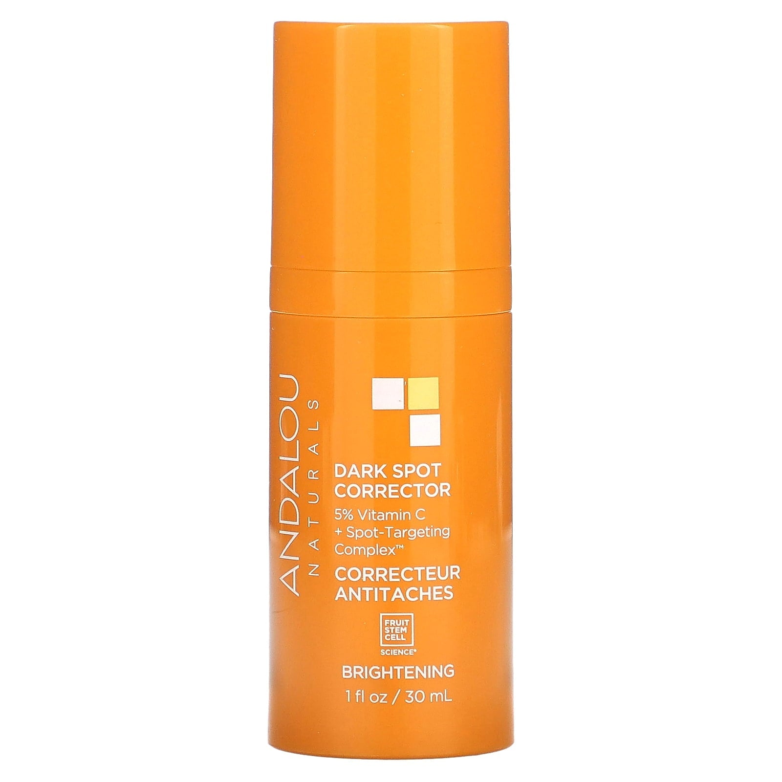 Andalou Naturals Dark Spot Corrector, Brightening Face Serum with Vitamin C, Hyperpigmentation Treatment to Even Skin Tone & Reduce Appearance of Acne Scars, Age Spots & UV Damage, 1 oz Bottle