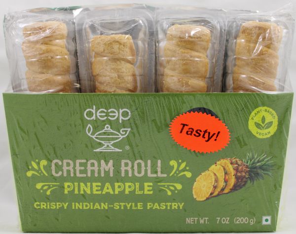 Wholesale Deep Cream Rolls Pineapple 4 pcs 7 Oz- Bulk