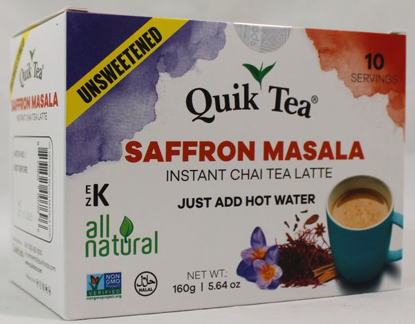Wholesale Quik Tea Unsweetened Saffron Masala Chai 5.64 Oz- Bulk