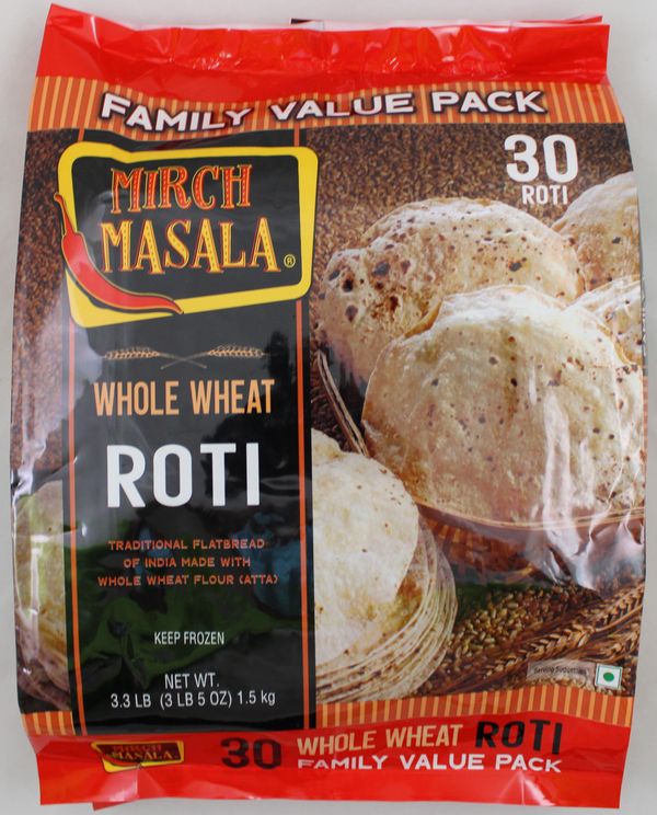 Mirch Masala Whole Wheat Roti 30 pcs 3.3 lb