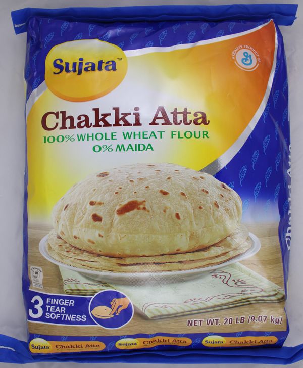 Wholesale Sujata Chakki Atta (Whole Wheat Flour) 20 lb- Bulk