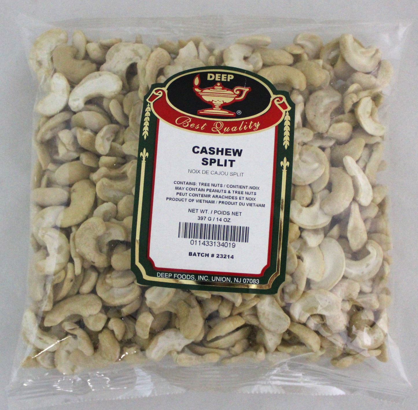 Wholesale Deep Cashew Split 14.1 oz- Bulk