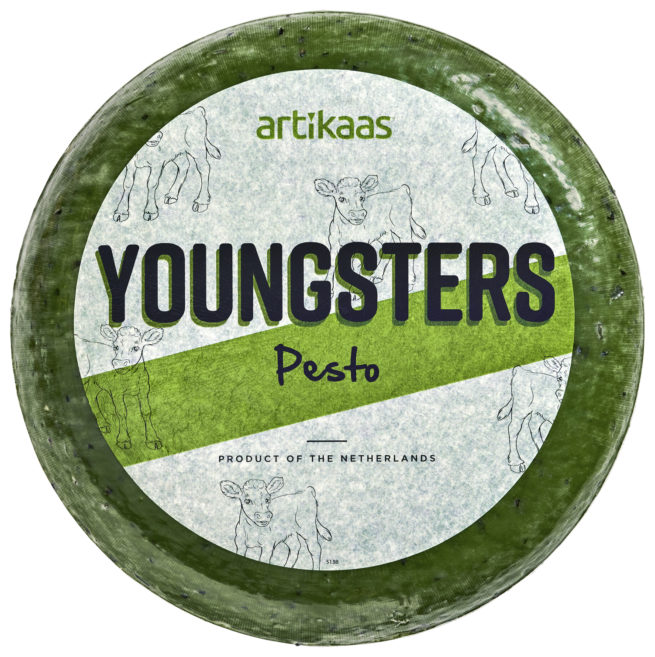 Wholesale Artikaas Pesto Gouda Cheese 9 lb- Bulk