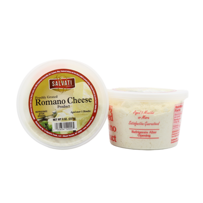 Wholesale Salvati Grated Romano Deli Cup Cheese 8 oz- Bulk
