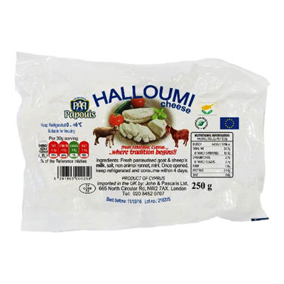Wholesale Papouis Halloumi Handmade Halfmoon Papou Cheese 250 Gram- Bulk