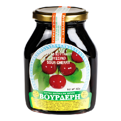 Wholesale Vourderis Preserve Sour Cherry 453 Gram- Bulk