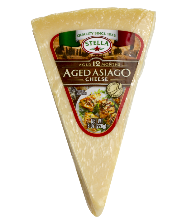 Wholesale Stella Aged Asiago Wedges Cheese 8 lb- Bulk