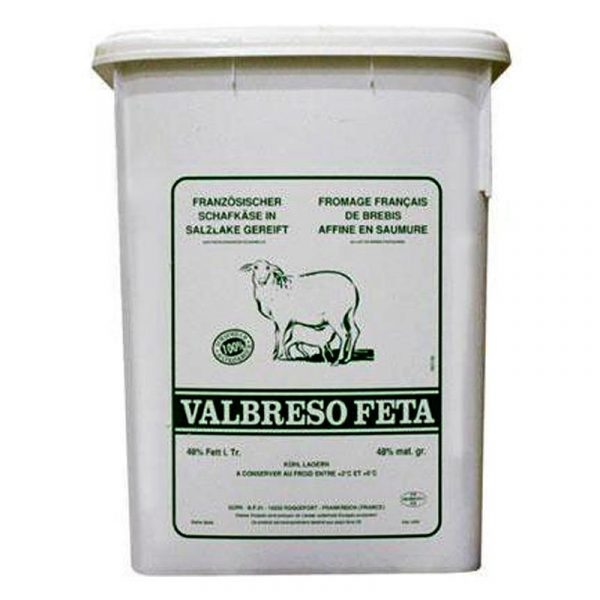 Wholesale Feta Valbreso Large pail 35 lb-1ct Case Bulk
