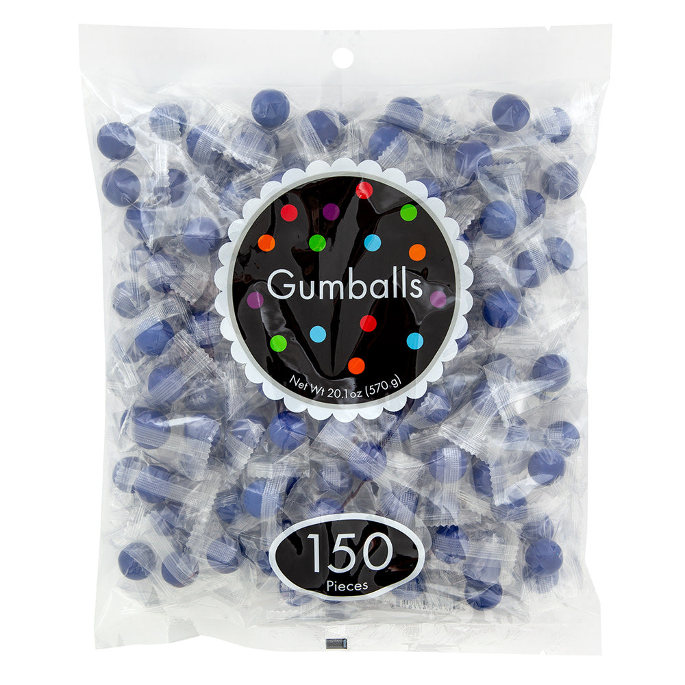 Wholesale Gumballs Blue Raspberry Wrapped Gumballs 150 Ct Bag- Bulk