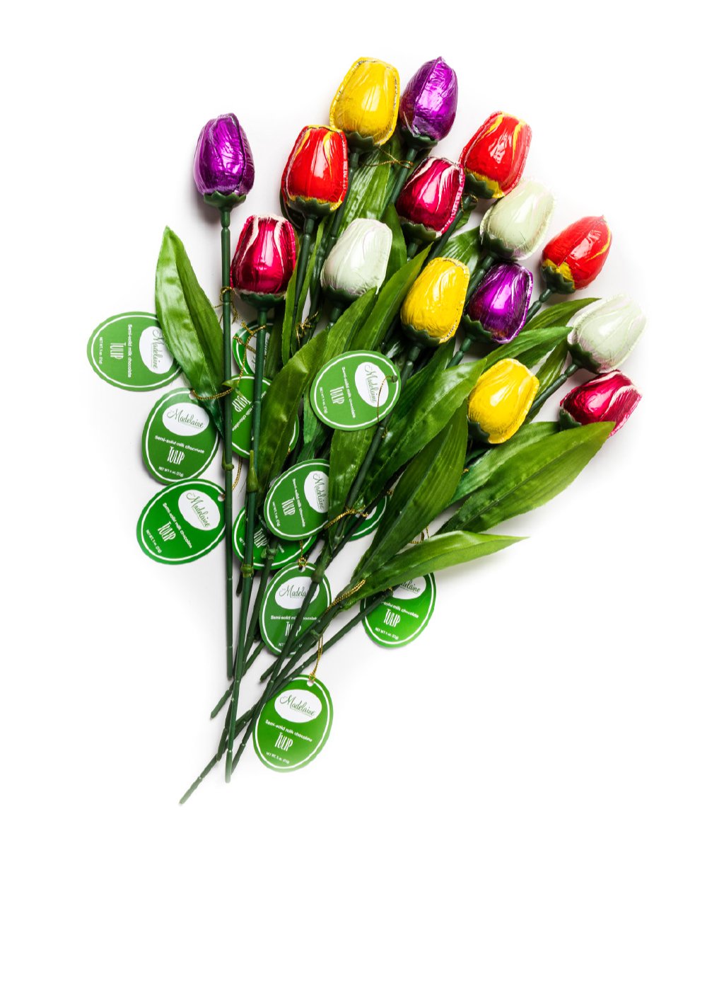 Madelaine Chocolate ¾ Oz. Tulips Assorted (14")