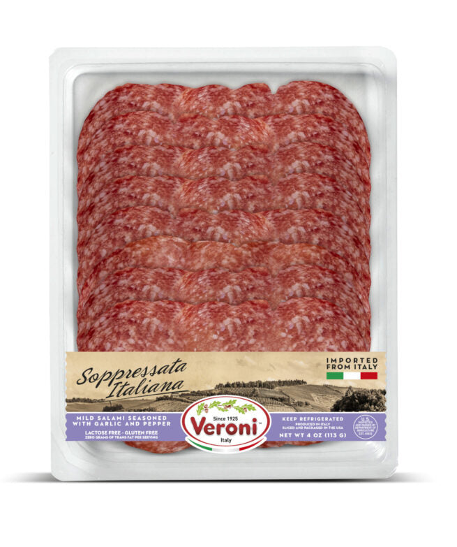 Wholesale Veroni Pre Sliced Sopressata Italiana Salame 4 oz- Bulk