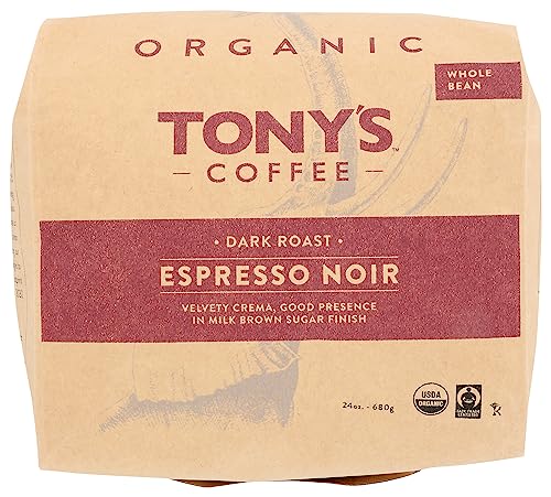 Tony's Coffee Noir Whole Bean Espresso Coffee 24 Oz