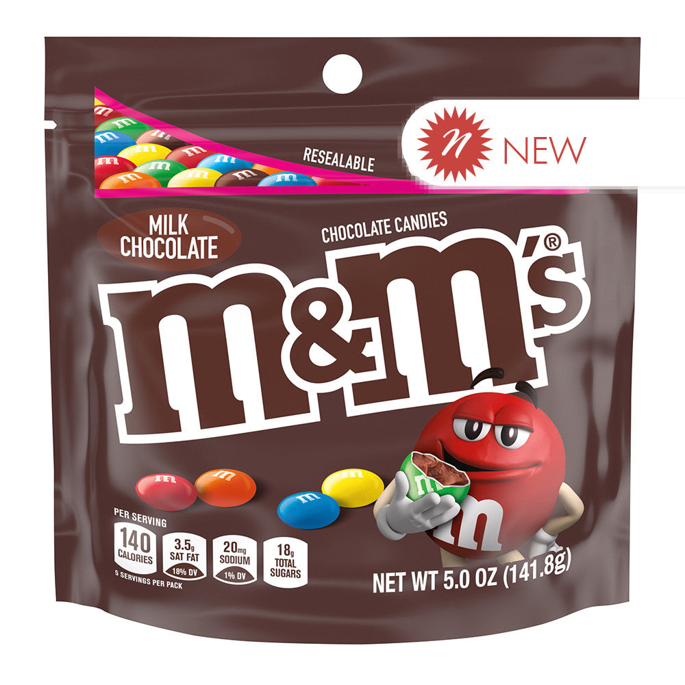 Wholesale M&M'S Milk Chocolate 5 Oz Stand Up Bag- Bulk