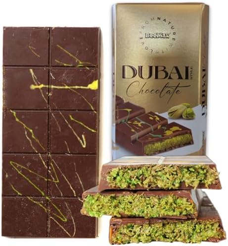 Wholesale BeeMax Dubai Chocolate Milk Chocolate With Kadayif & Pistachio Cream – 7.4 Oz- Bulk