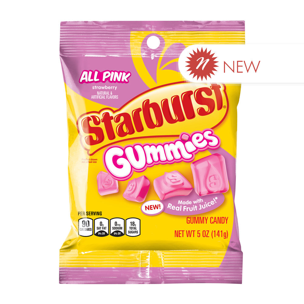 Wholesale Starburst All Pink Gummies 5 Oz Peg Bag- Bulk