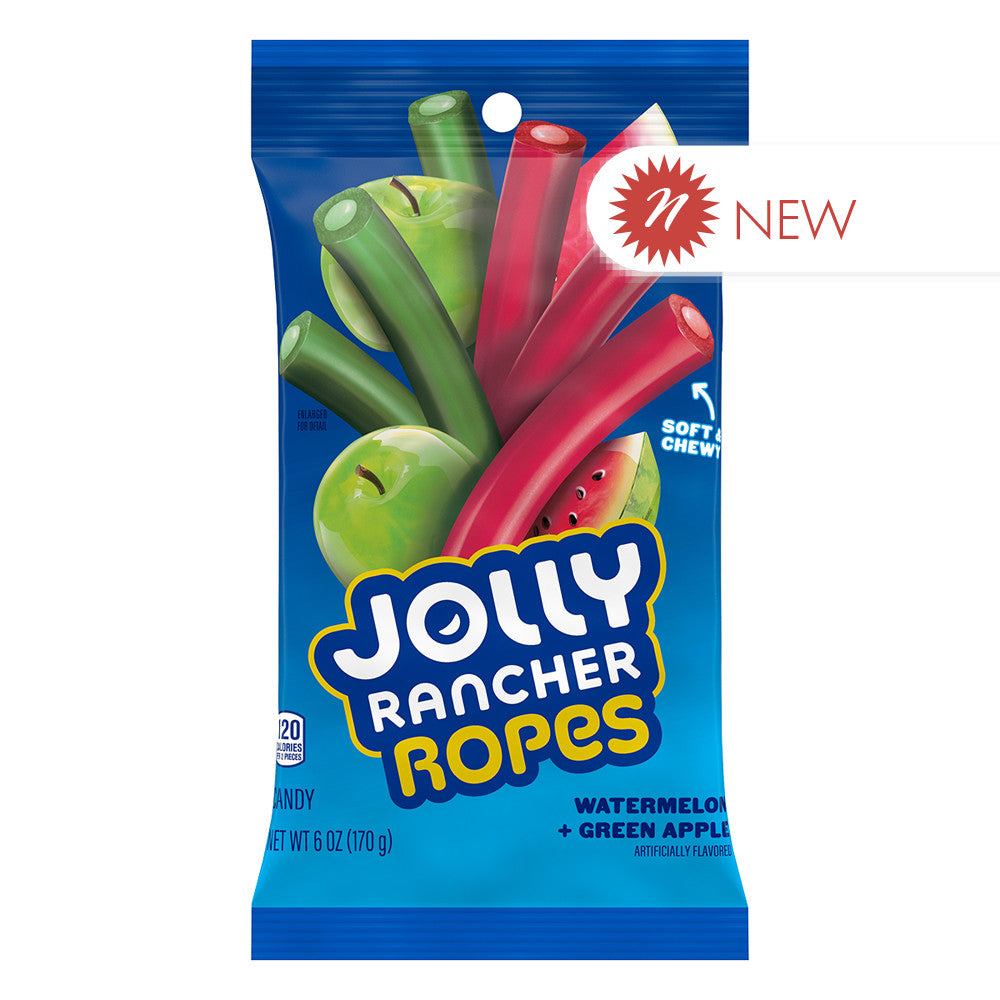 Wholesale Jolly Rancher Watermelon & Green Apple Ropes 6 Oz Peg Bag- Bulk