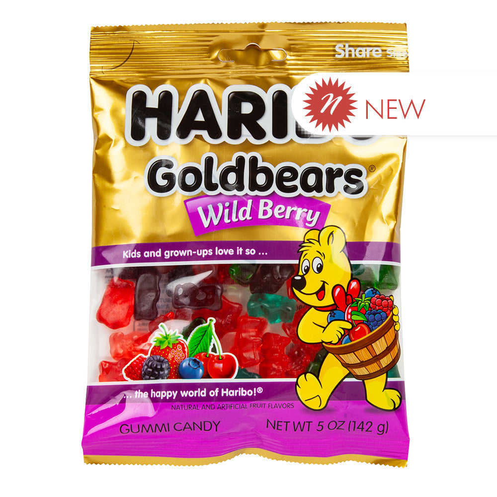 Wholesale Haribo - Gummy Bears - Wild Berry - Peg - 5Oz- Bulk
