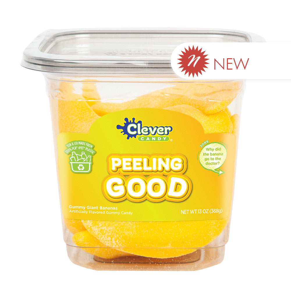 Wholesale Müttenberg Candy Peeling Good Giant Gummy Bananas 13 Oz Tub- Bulk