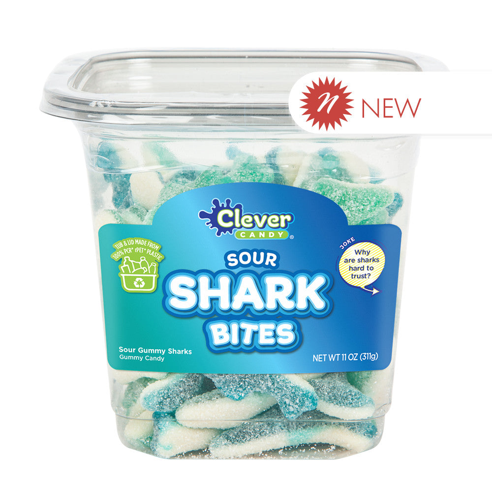 Wholesale Müttenberg Candy Sour Shark Bites Gummy Sour Sharks 11 Oz Tub- Bulk