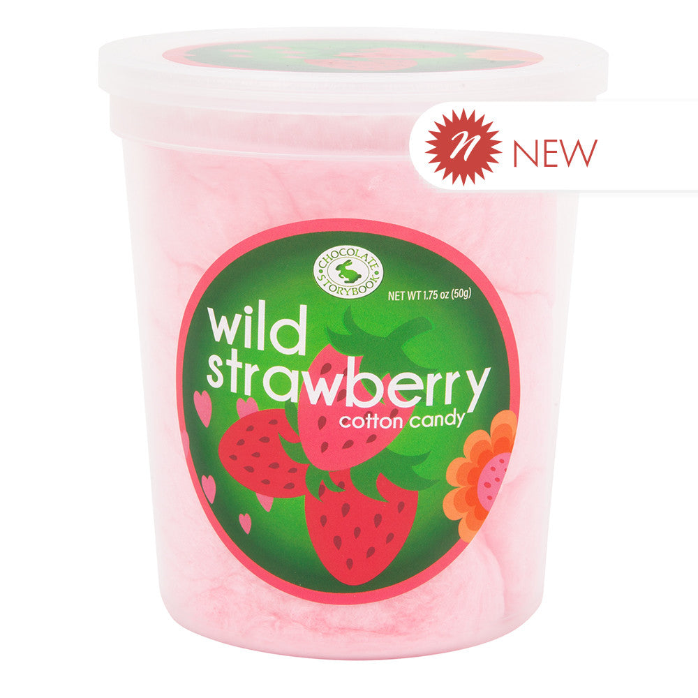 Wholesale Chocolate Storybook Wild Strawberry Cotton Candy 1.75 Oz Tub- Bulk