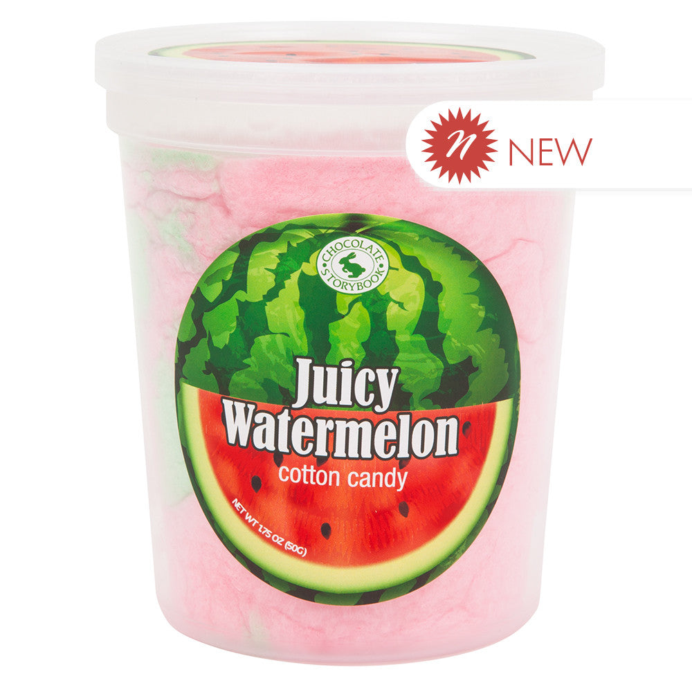 Wholesale Chocolate Storybook Juicy Watermelon Cotton Candy 1.75 Oz Tub- Bulk