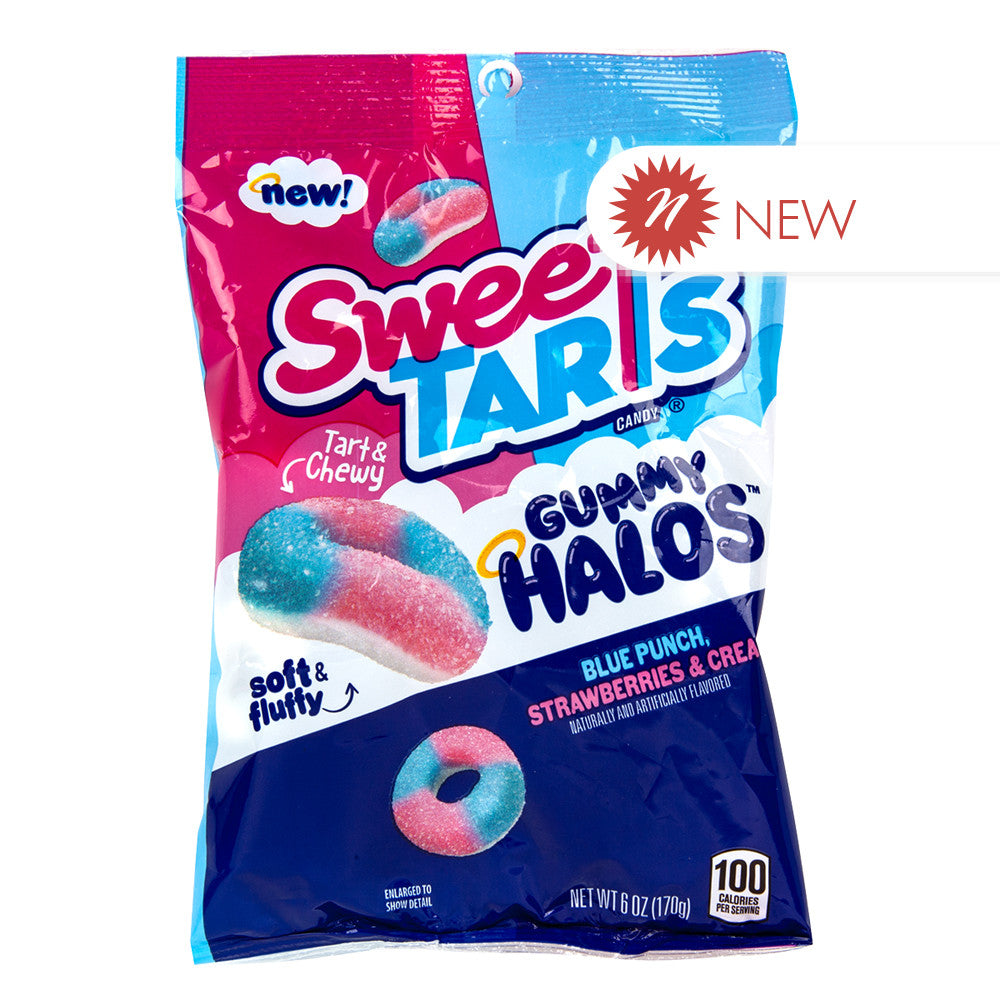 Wholesale Sweetarts Blue Punch Strawberries & Cream Gummy Halos Peg Bag- Bulk