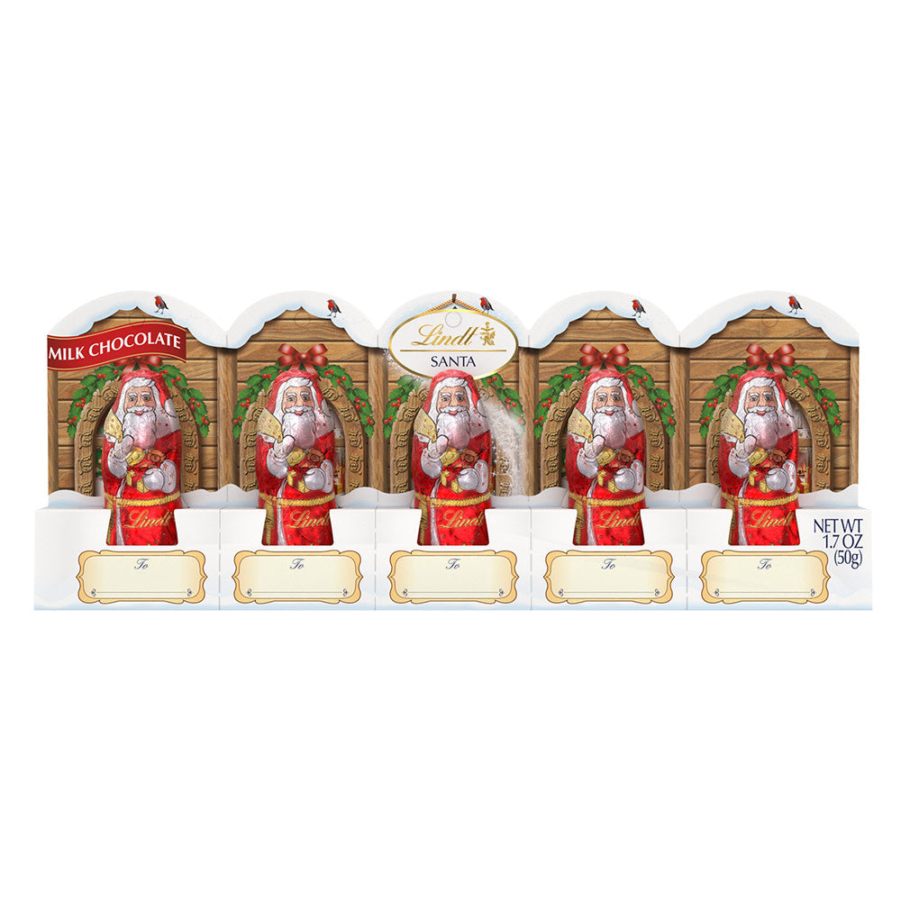Wholesale Lindt Mini Foiled Milk Chocolate Santas- Bulk