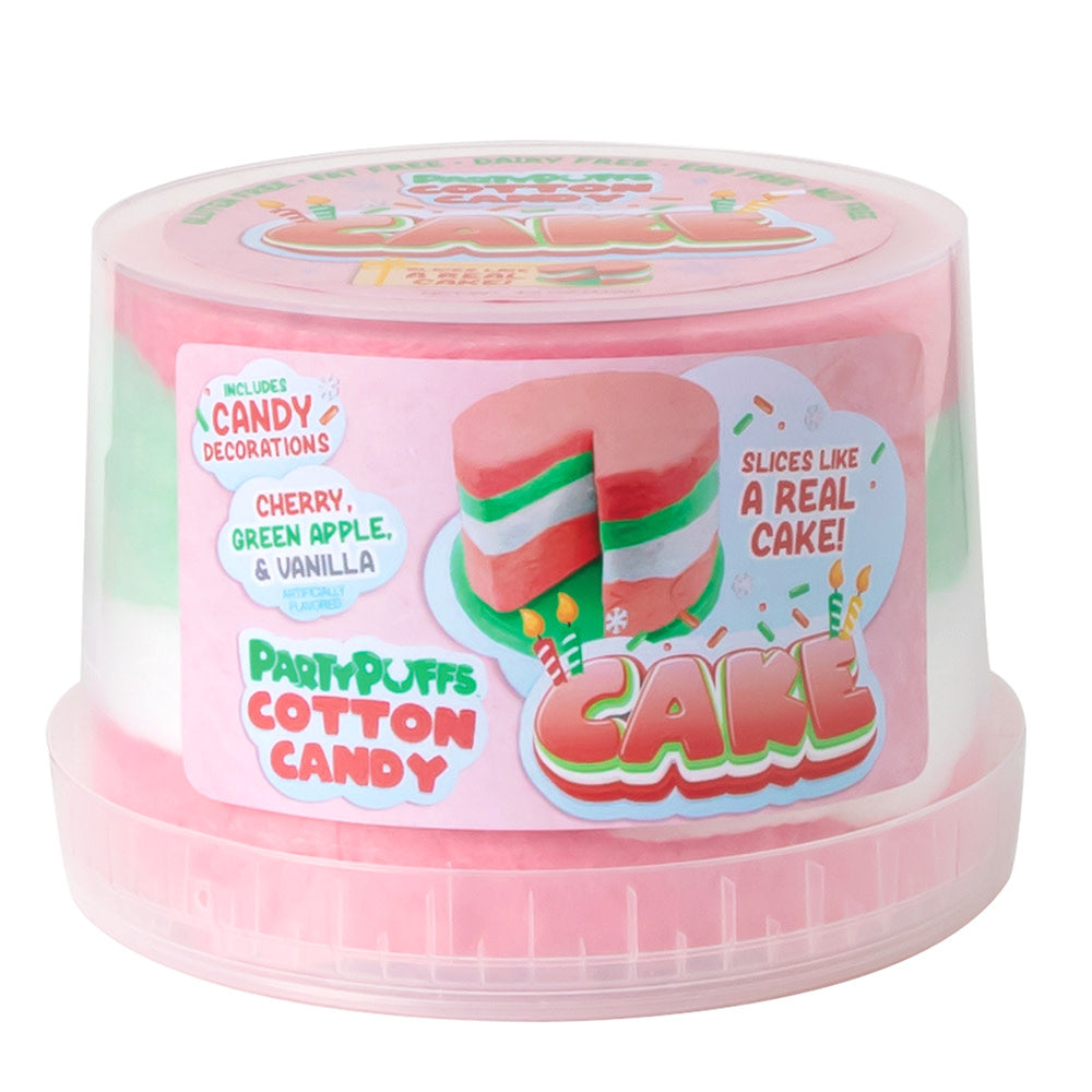 Wholesale Party Puffs Holiday Cotton Candy Cake 4.2 Oz Tub- Bulk