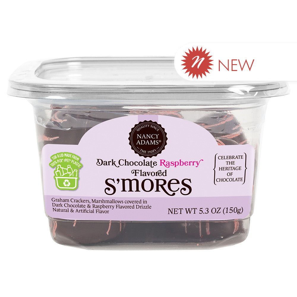 Wholesale Nancy Adams Dark Chocolate Raspberry S’Mores 5.3 Oz Tub- Bulk