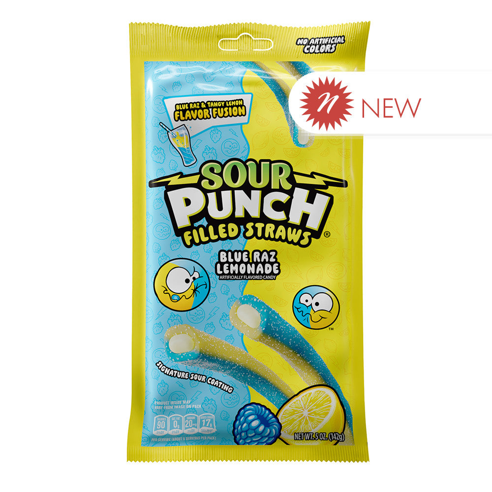 Wholesale Sour Punch - Filled Straws Blu Rz Lmnde - Peg - 5Oz- Bulk