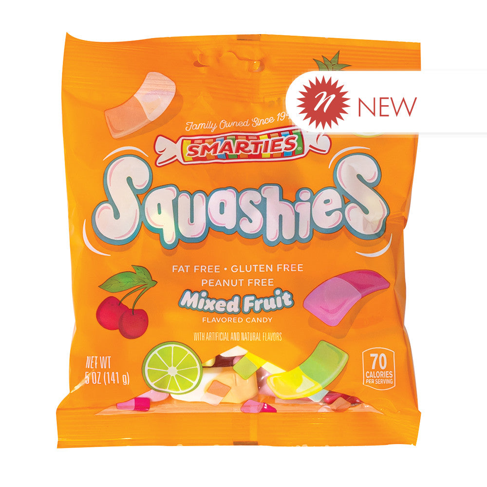 Wholesale Smarties Squashies Mixed Fruit 5 Oz Peg Bag- Bulk