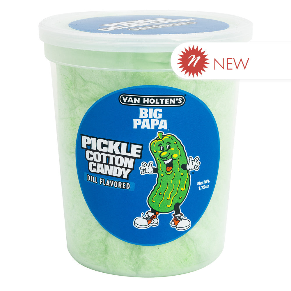 Wholesale Van Holten’S Big Papa Dill Pickle Cotton Candy 1.75 Oz Tub- Bulk