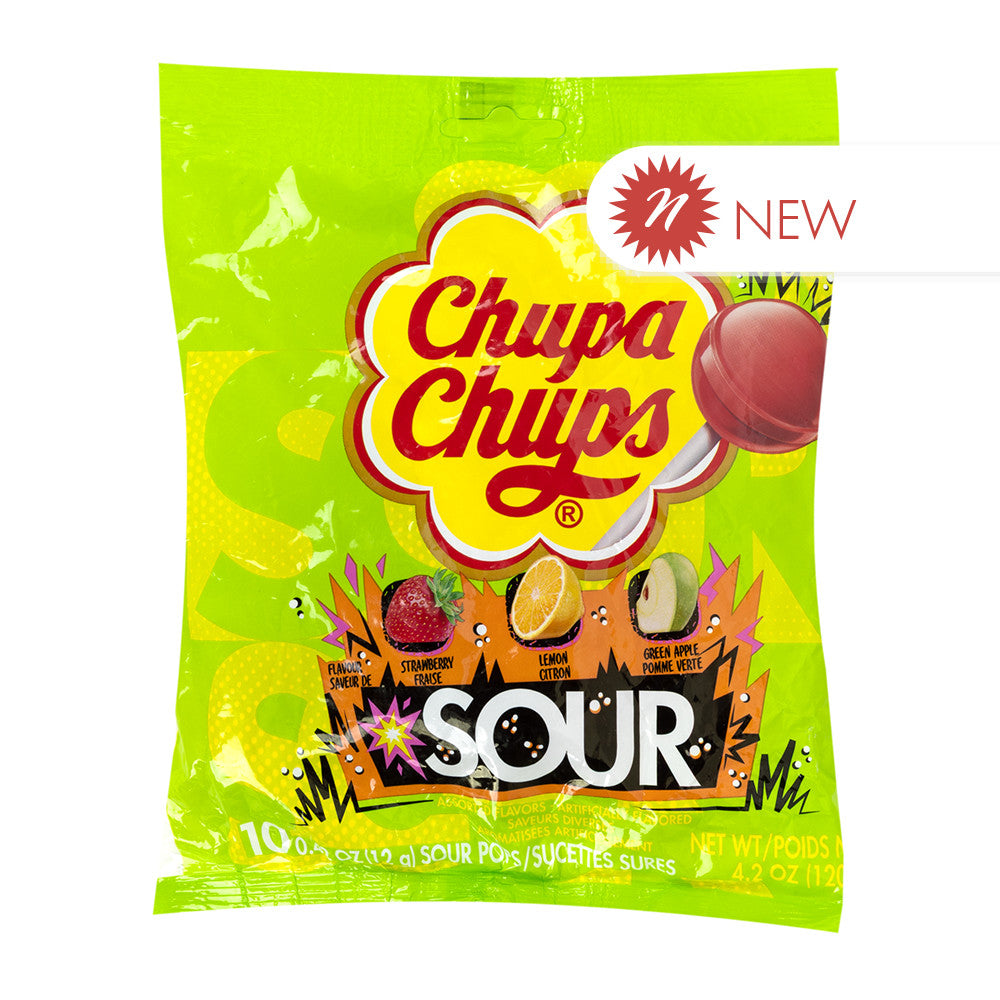 Wholesale Chupa Chups Sour 4.2 Oz Peg Bag- Bulk