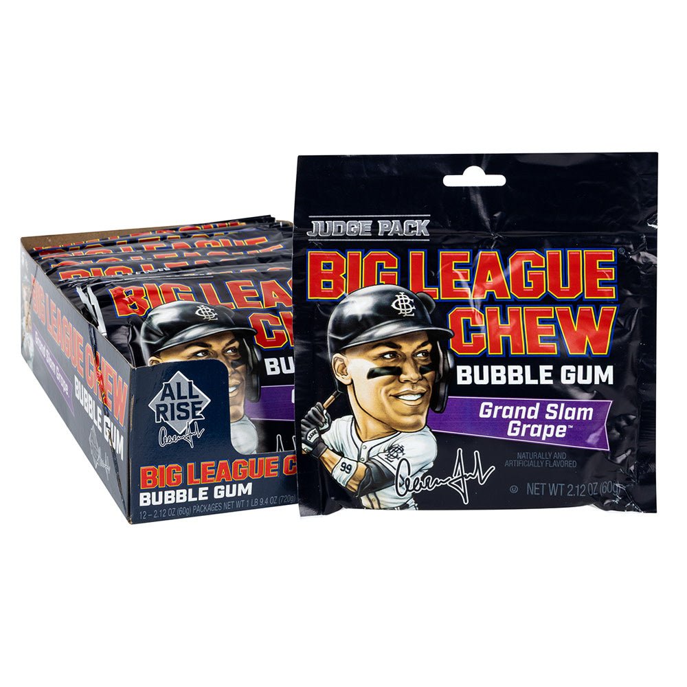 Wholesale Big League Chew Grand Slam Grape Bubble Gum Judge Pack 2.12 Oz Pouch- Bulk