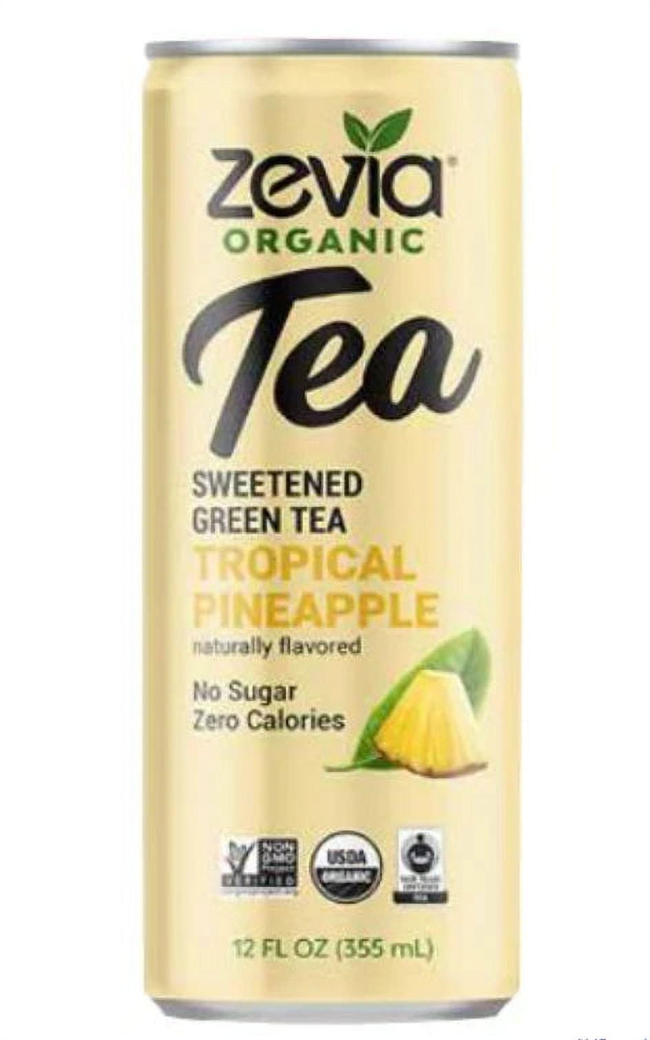 Zevia Organic Green Tea Tropical Pineapple 12 Fl Oz