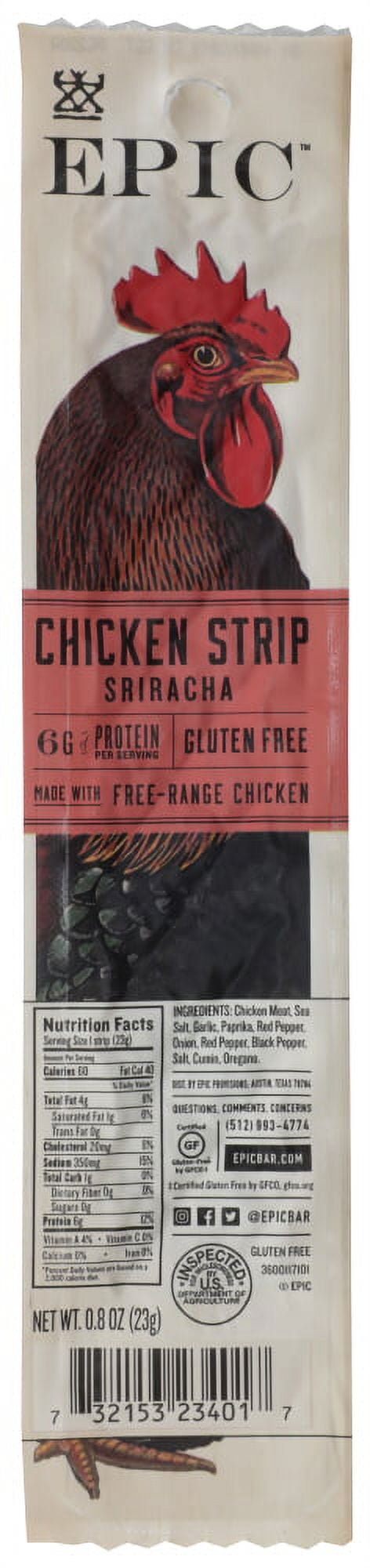 Epic Chicken Sriracha Snack Strip 0.8 Oz Pouch