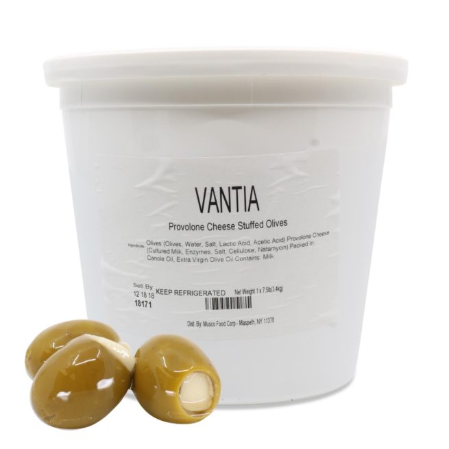 Wholesale Vantia Provolone Stuffed Olives 7 lb- Bulk
