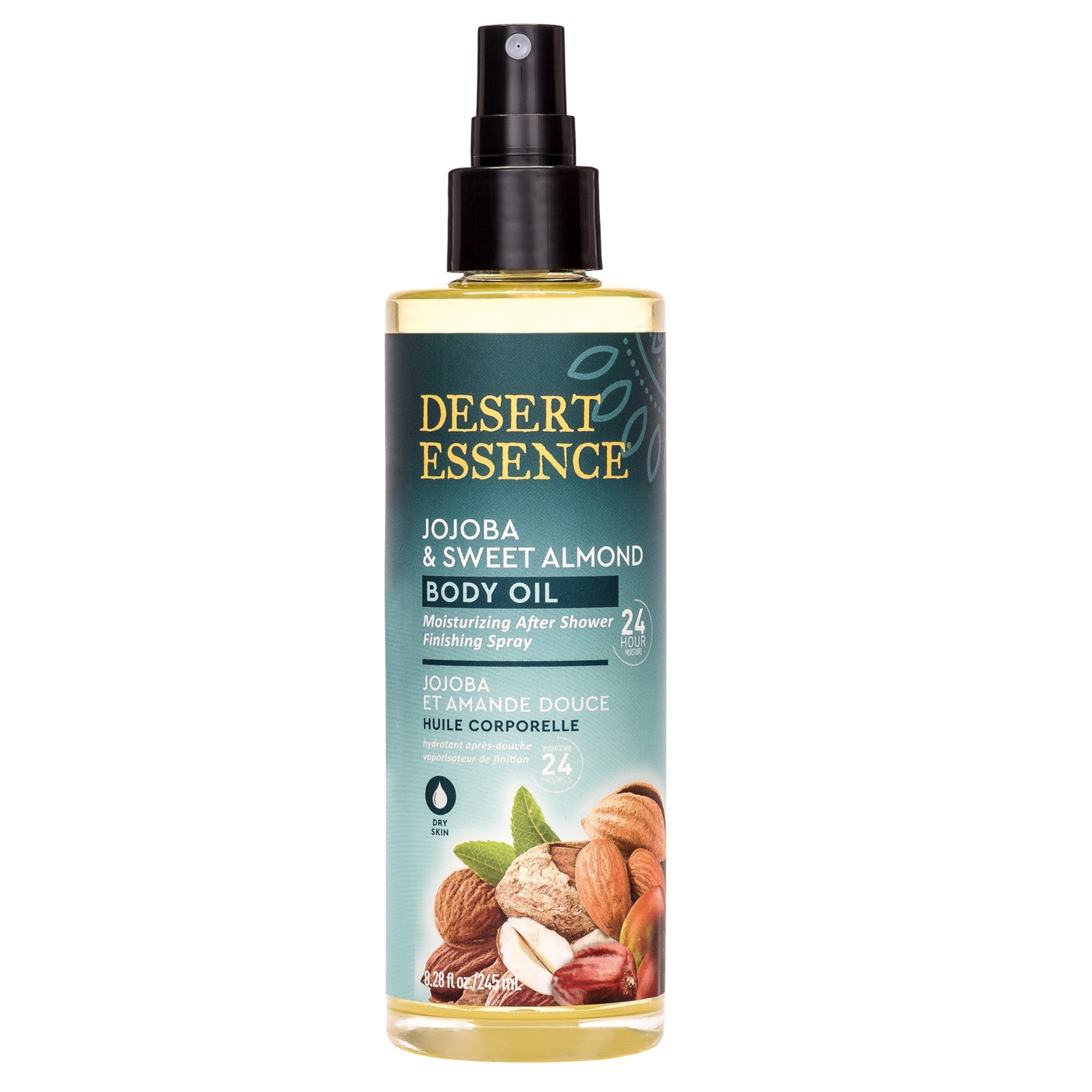 Desert Essence Jojoba & Sweet Almond Body Oil After Shower Finishing Spray 8.28 oz Bottle